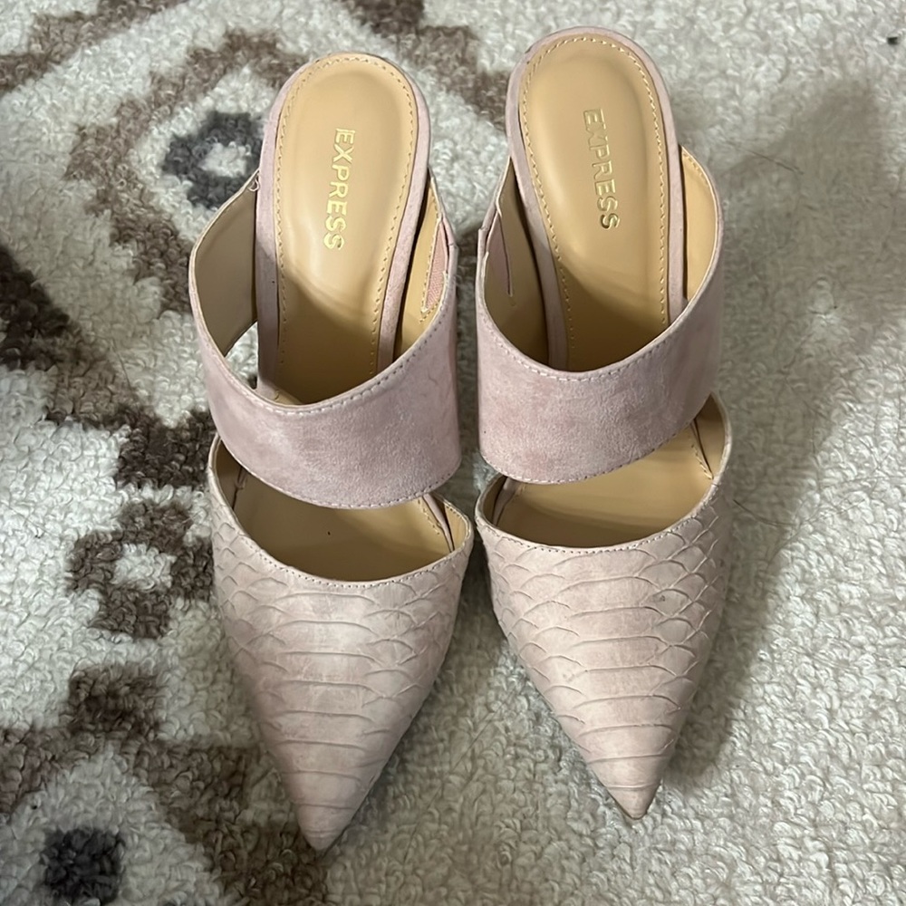 Pink/blush express pointy toe size 8 heels.